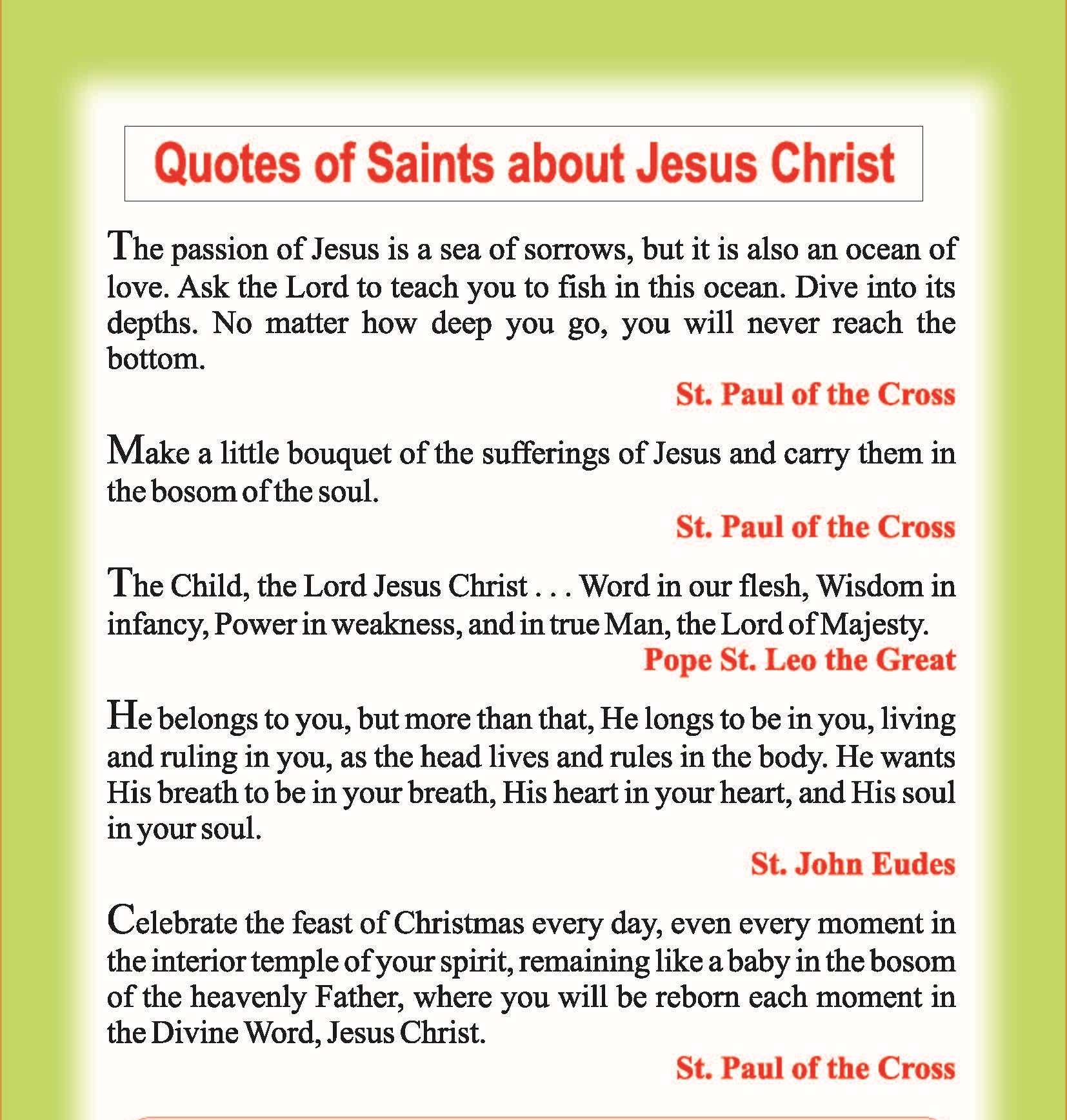 Quotes of Saints about Jesus Christ 2