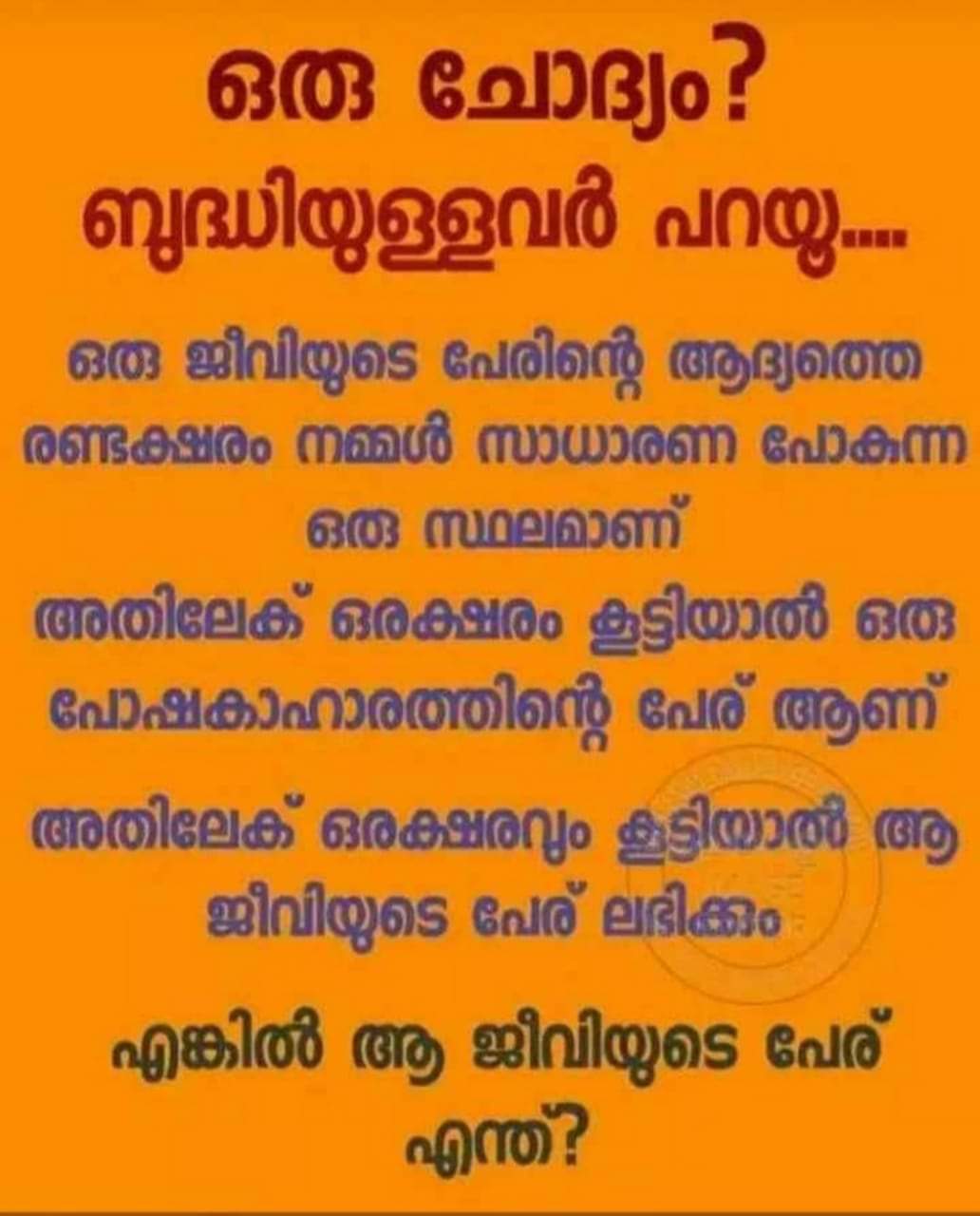 ബുദ്ധിയുള്ളവർ പറയൂ