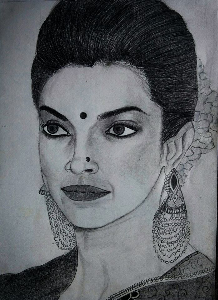 Her Favorite Actress, Pencil Drawing by Juna Anju