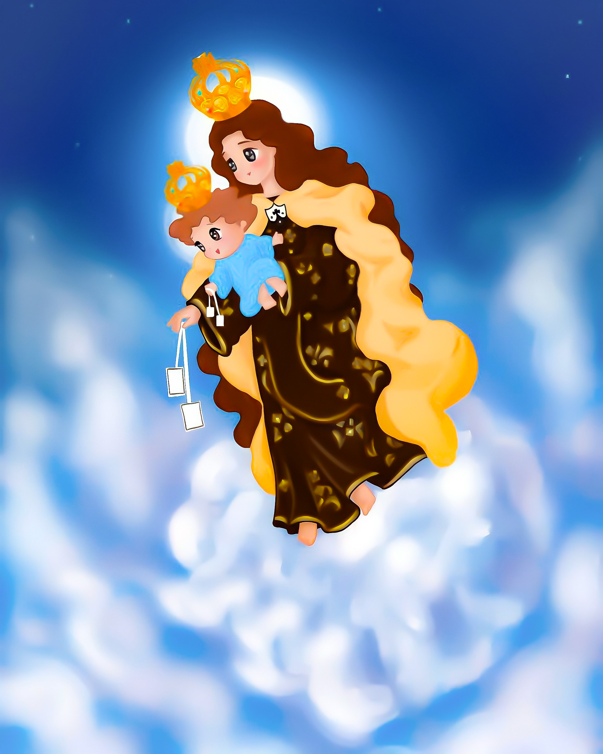 Mary of Mount Carmel, Illustration Art