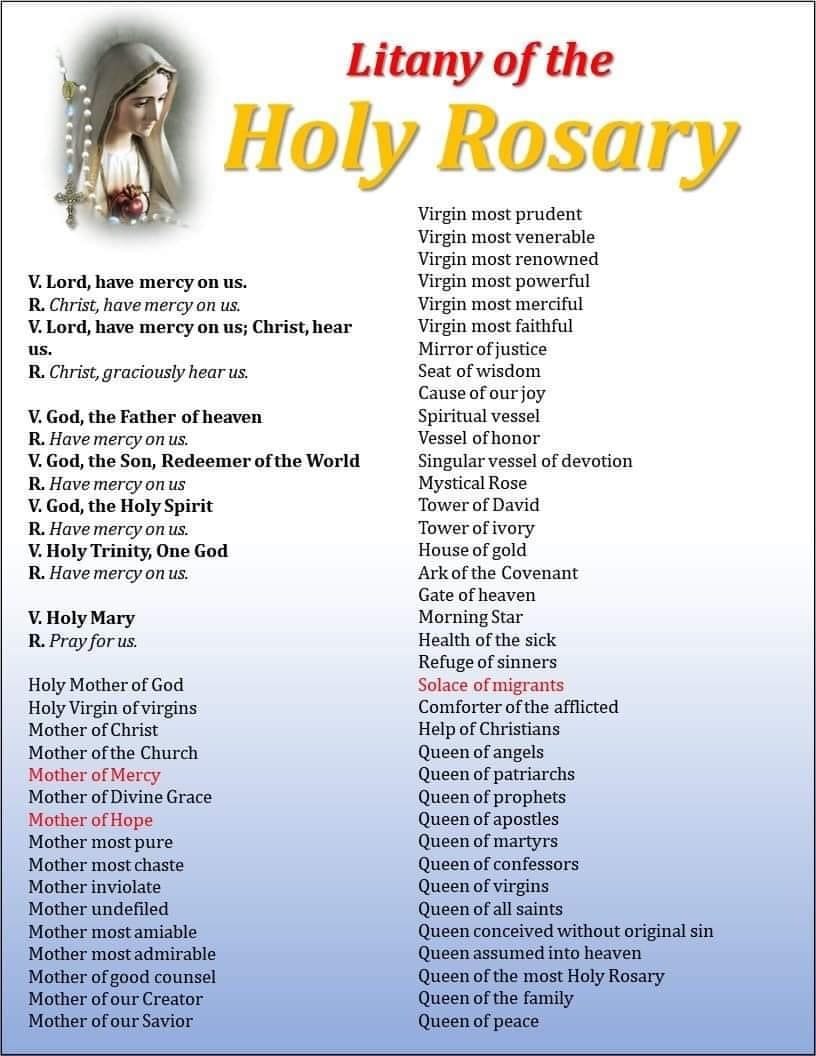 Litany of the Holy Rosary Updated by Pope Francis