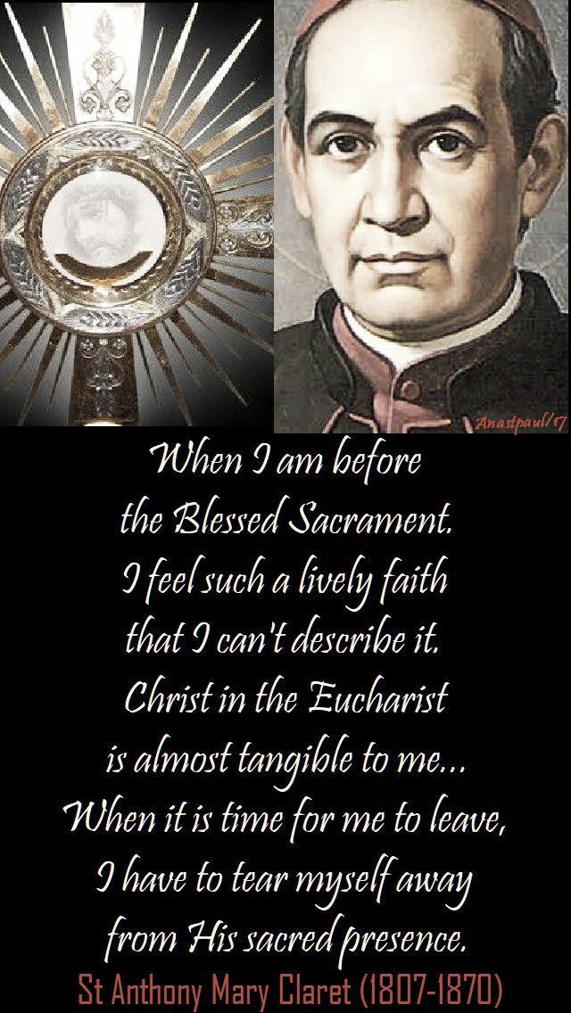 Quote on Eucharist by St. Antony Mary Claret