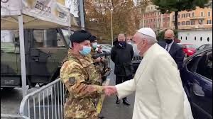 Pope Francis Greeting the Soldiers on Duty