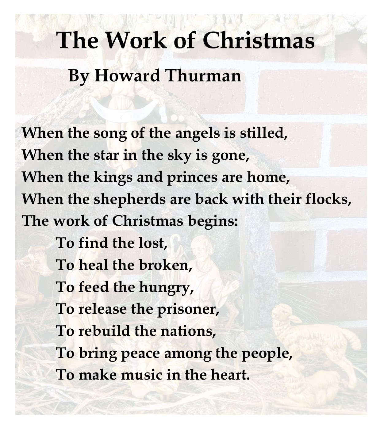 The Work of Christmas by Howard Thurman