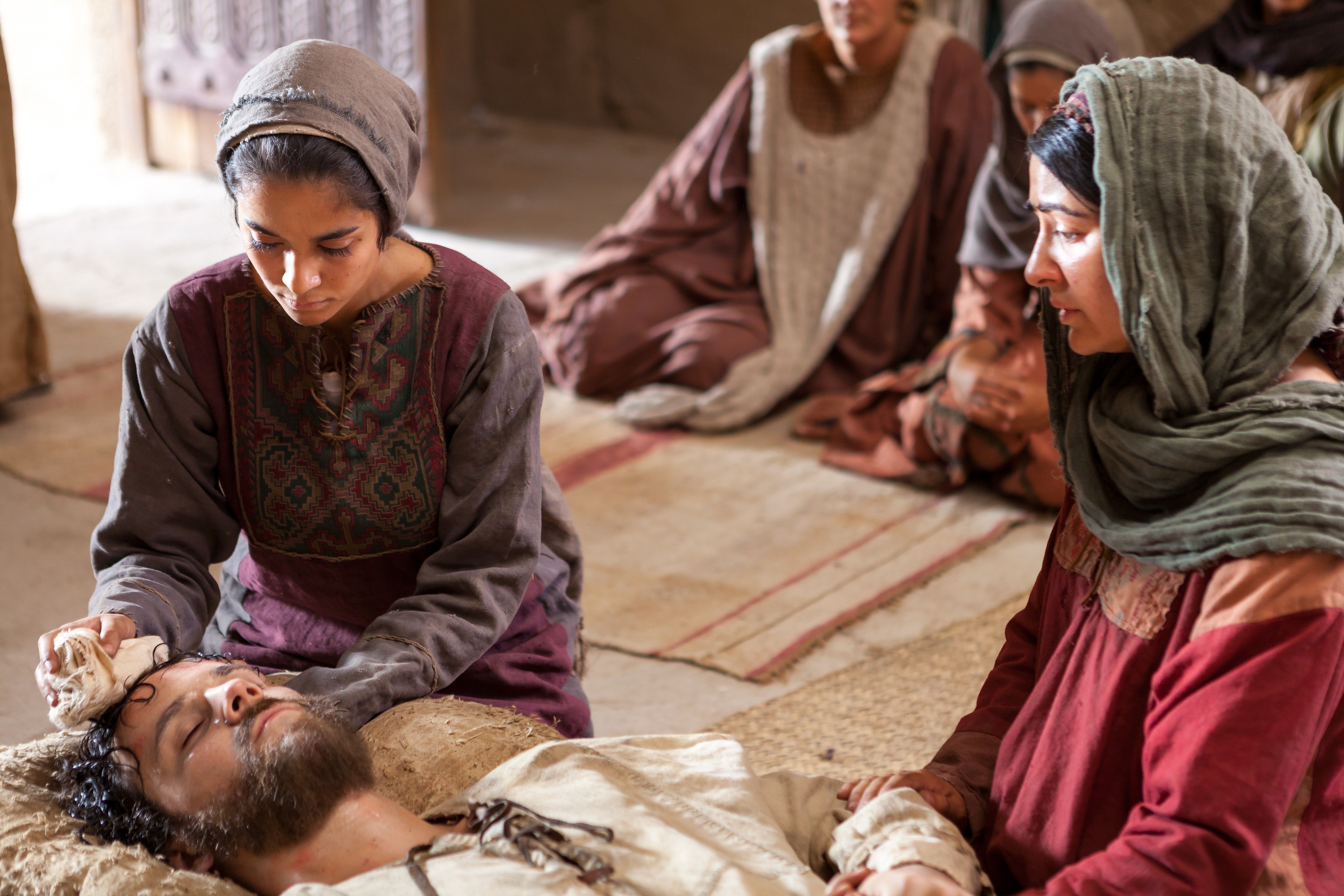 Mary and Martha Crying for Lazarus