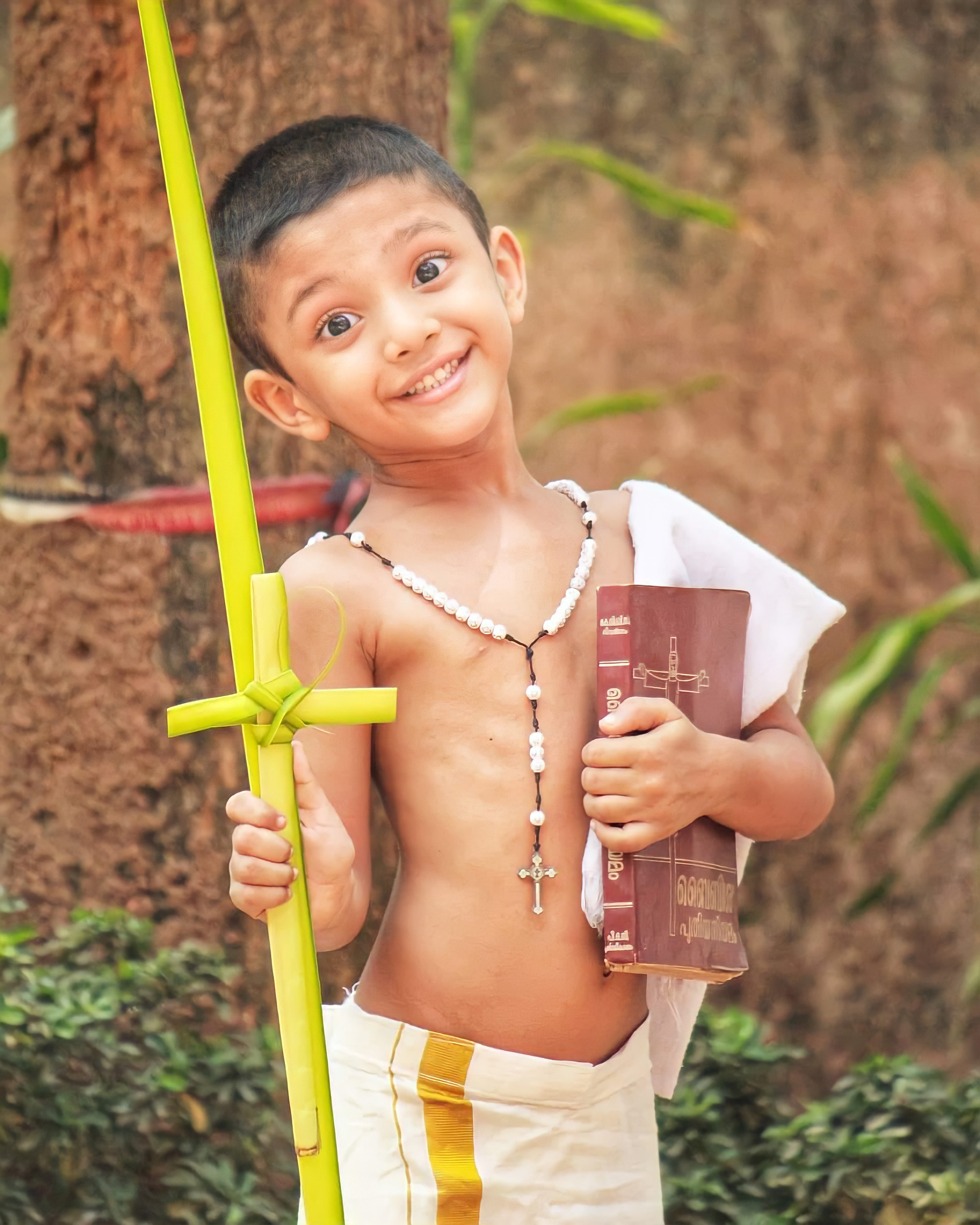Palm Sunday Photography – Boy with Palm Leaves