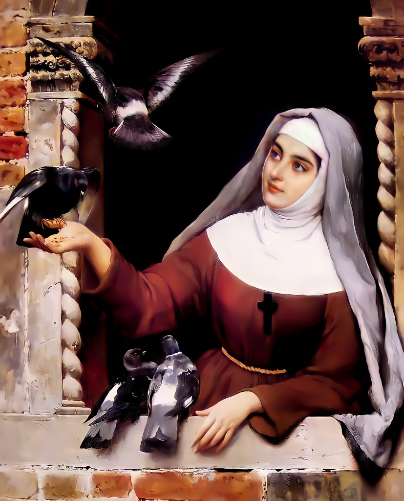 St Clare of Assisi with Doves