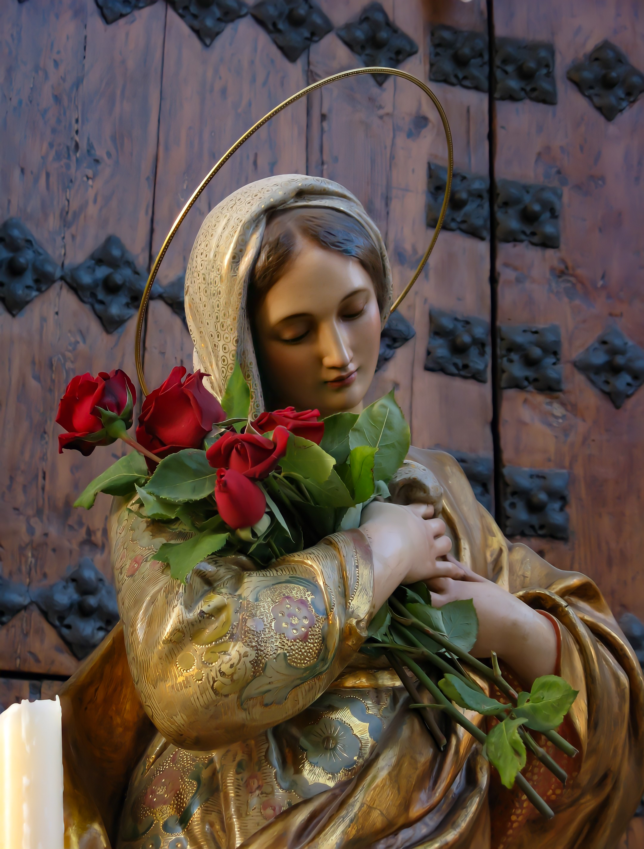 Blessed Virgin Mary on Indian Saree