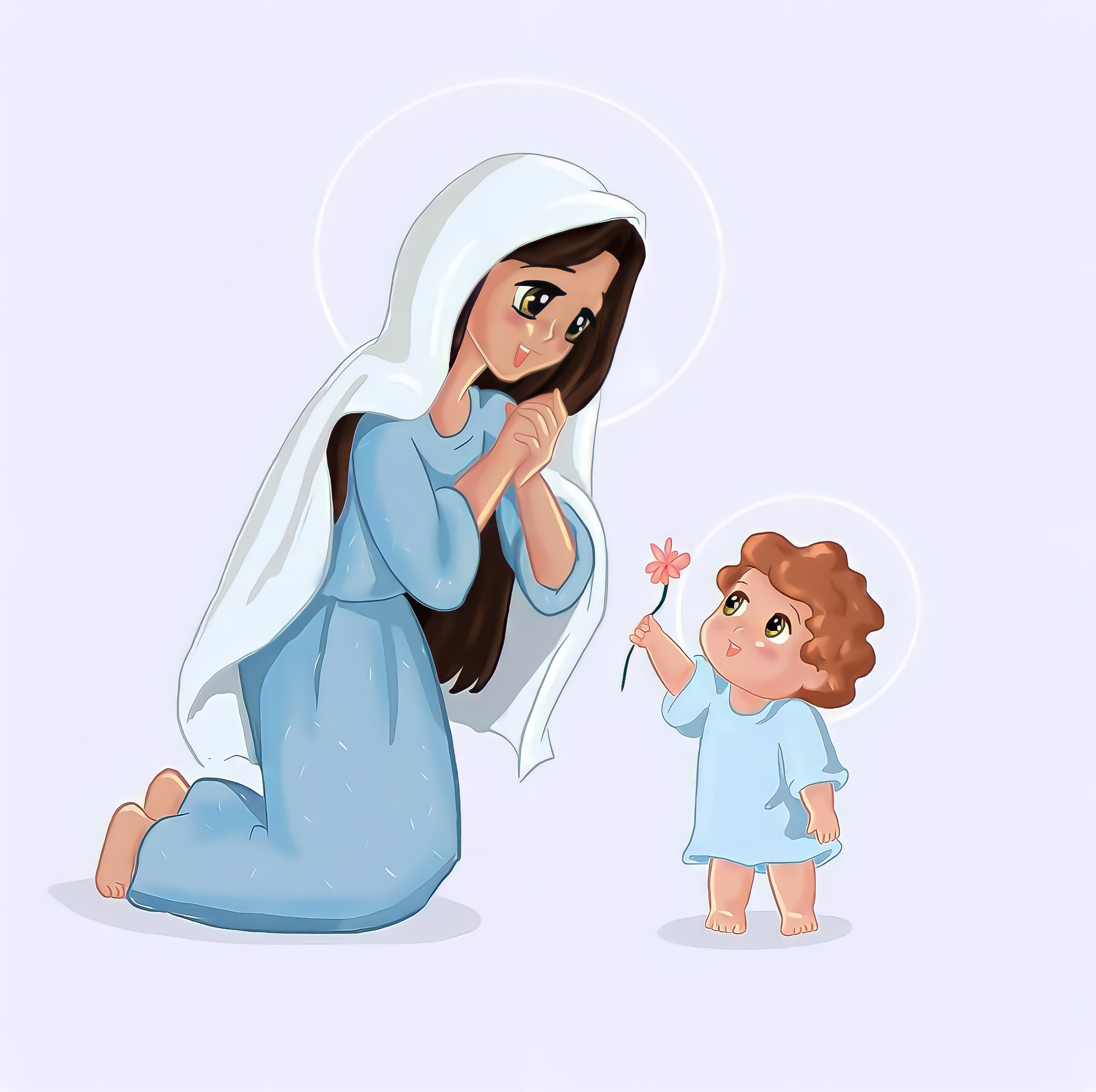 Child Jesus and Mary, Animated Art