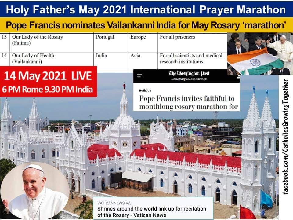 International Prayer Marathon by Pope Francis: May 14th India’s turn