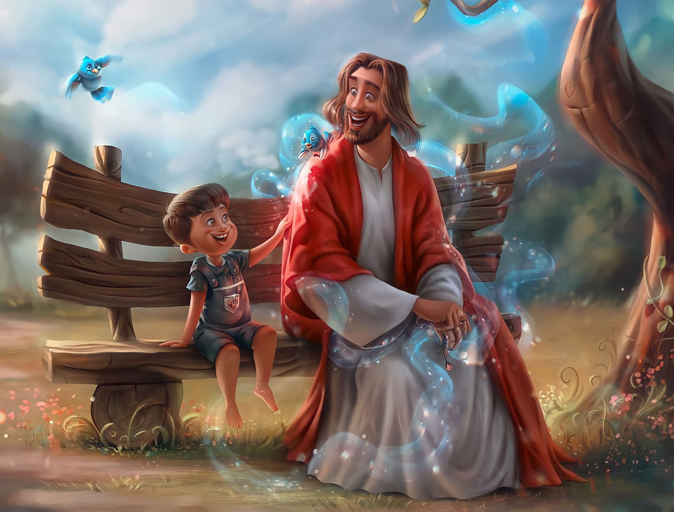 Jesus and a Child Animated Image