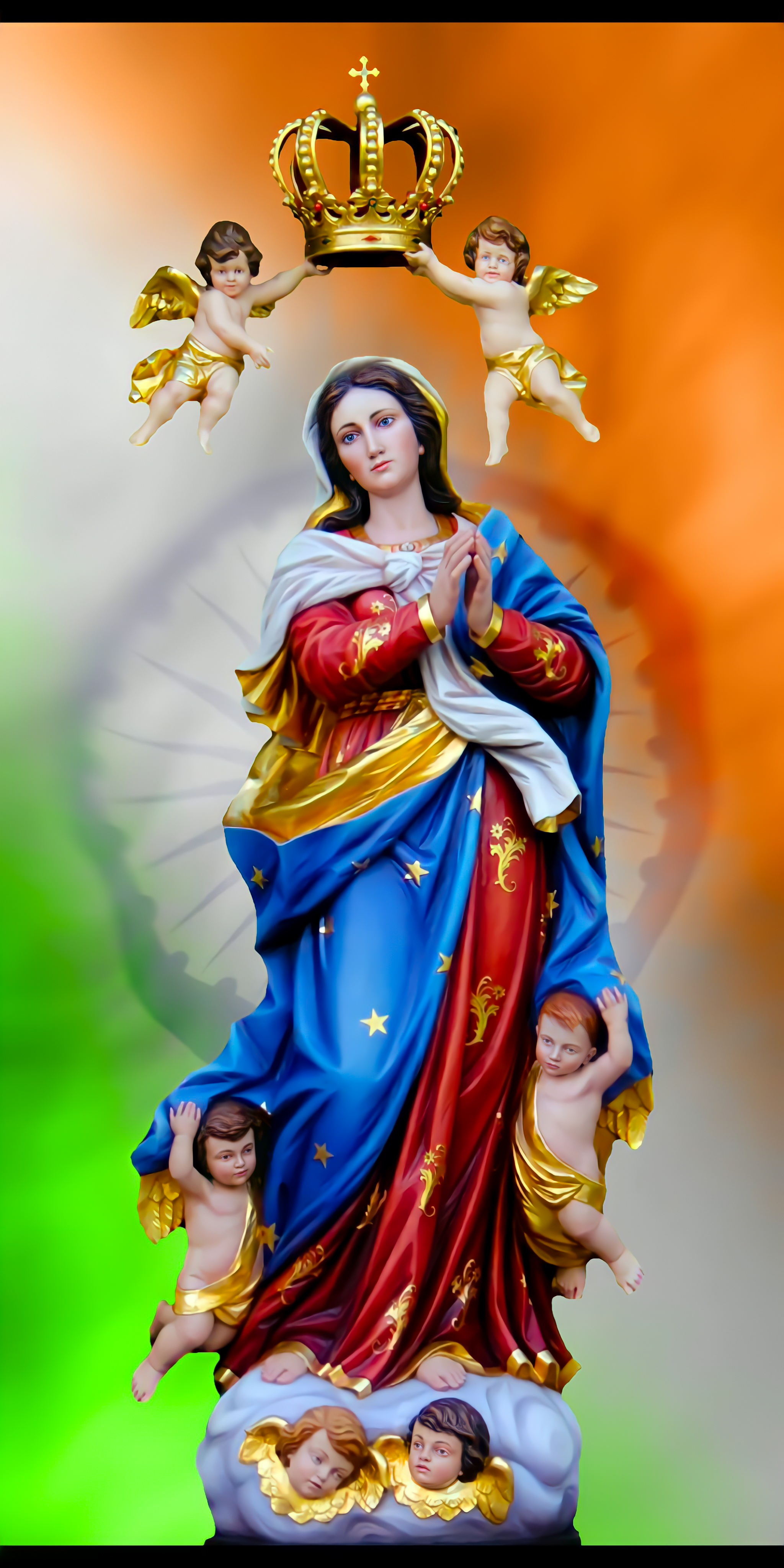 Assumption of Mary in Tiranga Background HD