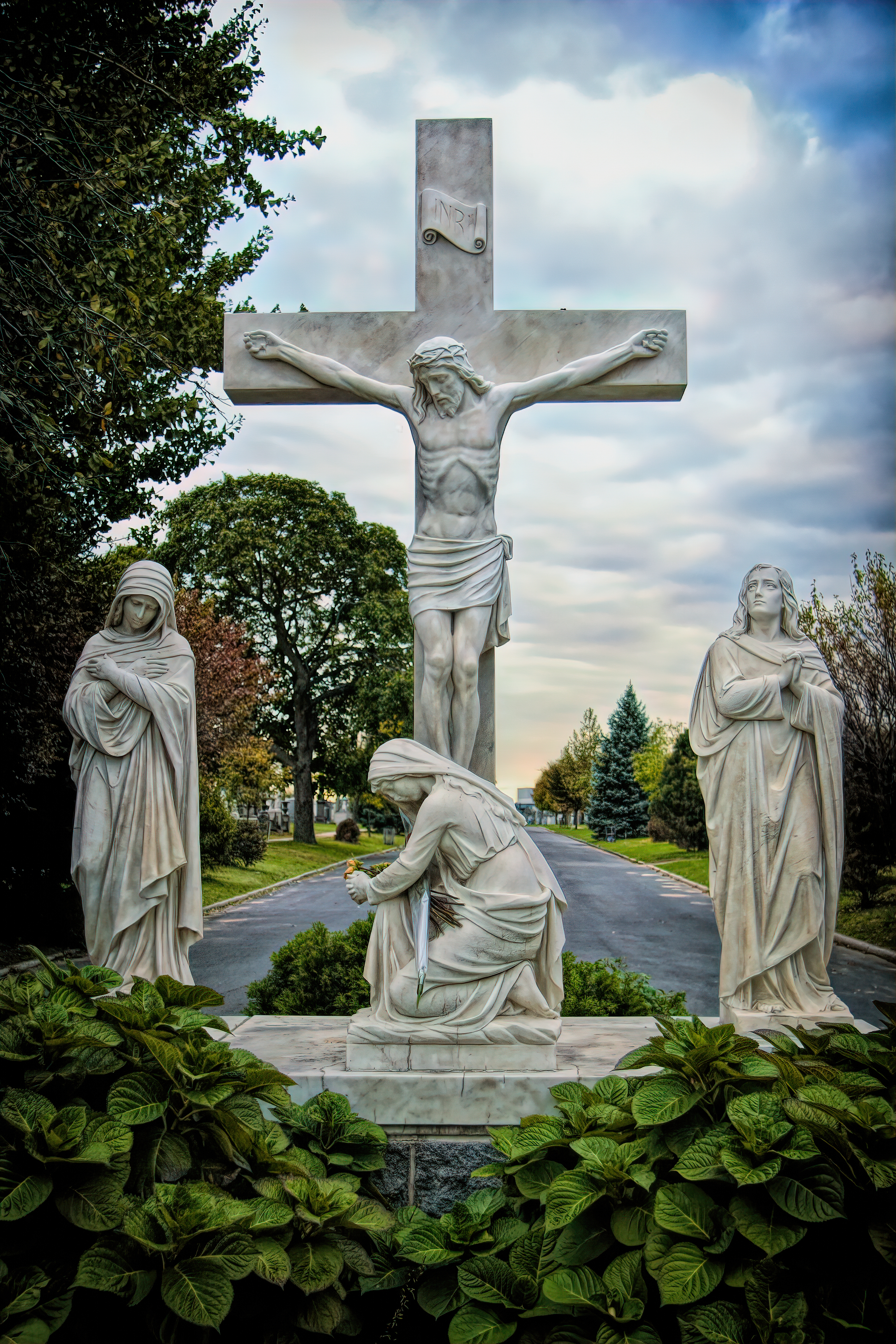 Crucifixion on White Marbles