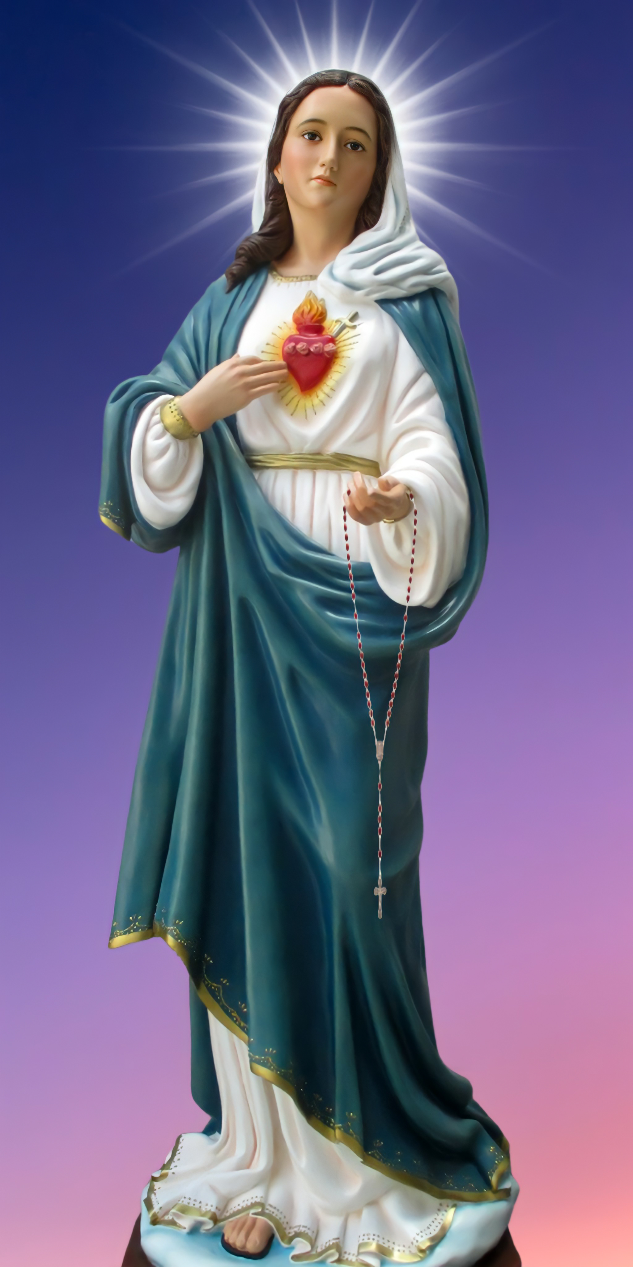 Immaculate Heart with Rosary, Statue
