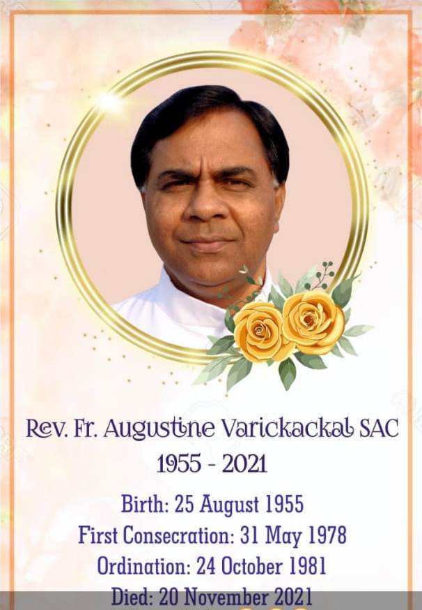 Rev. Fr Augustine Varickackal SAC goes for his Eternal Reward