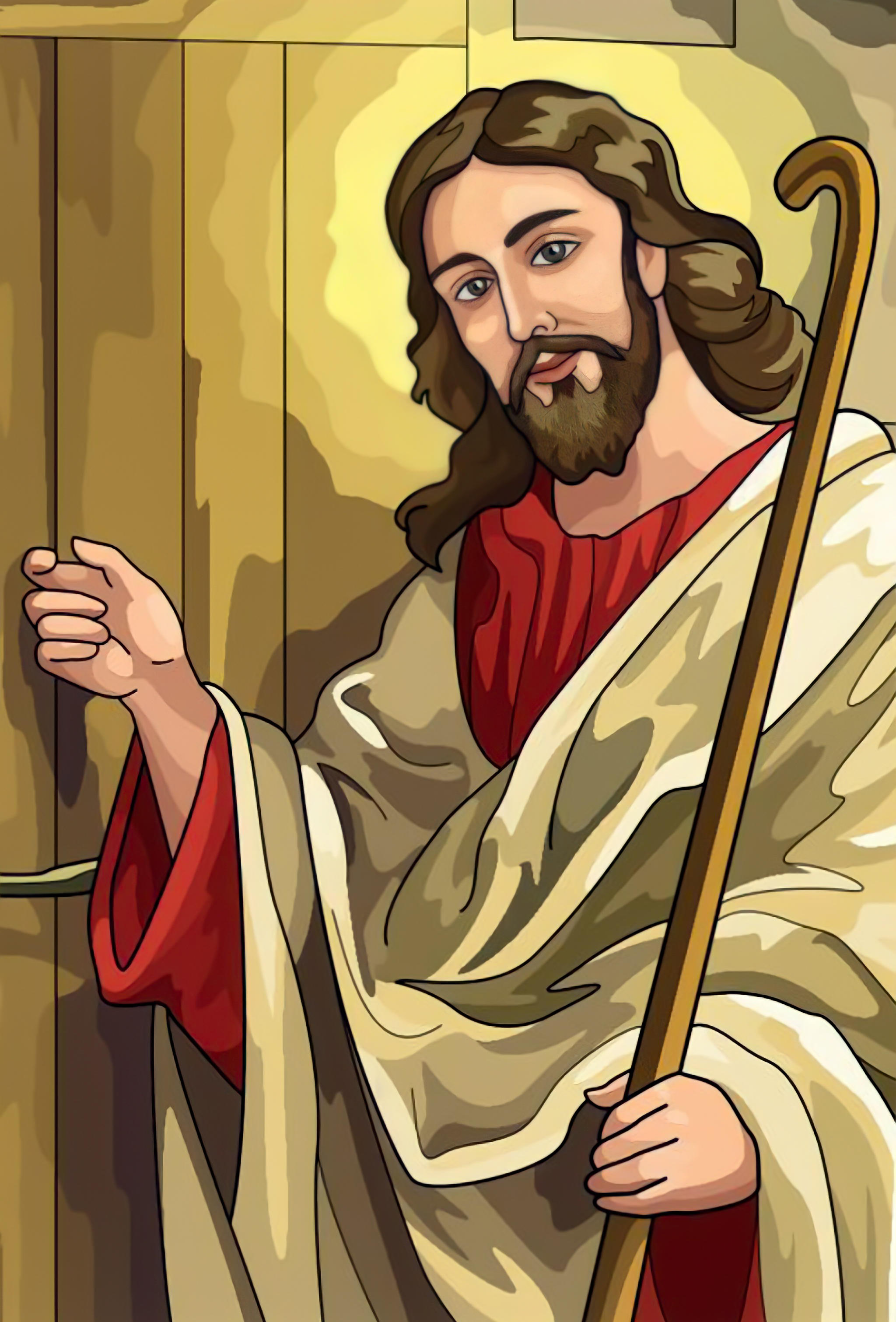 Jesus Knocking at the Door Illustration HD