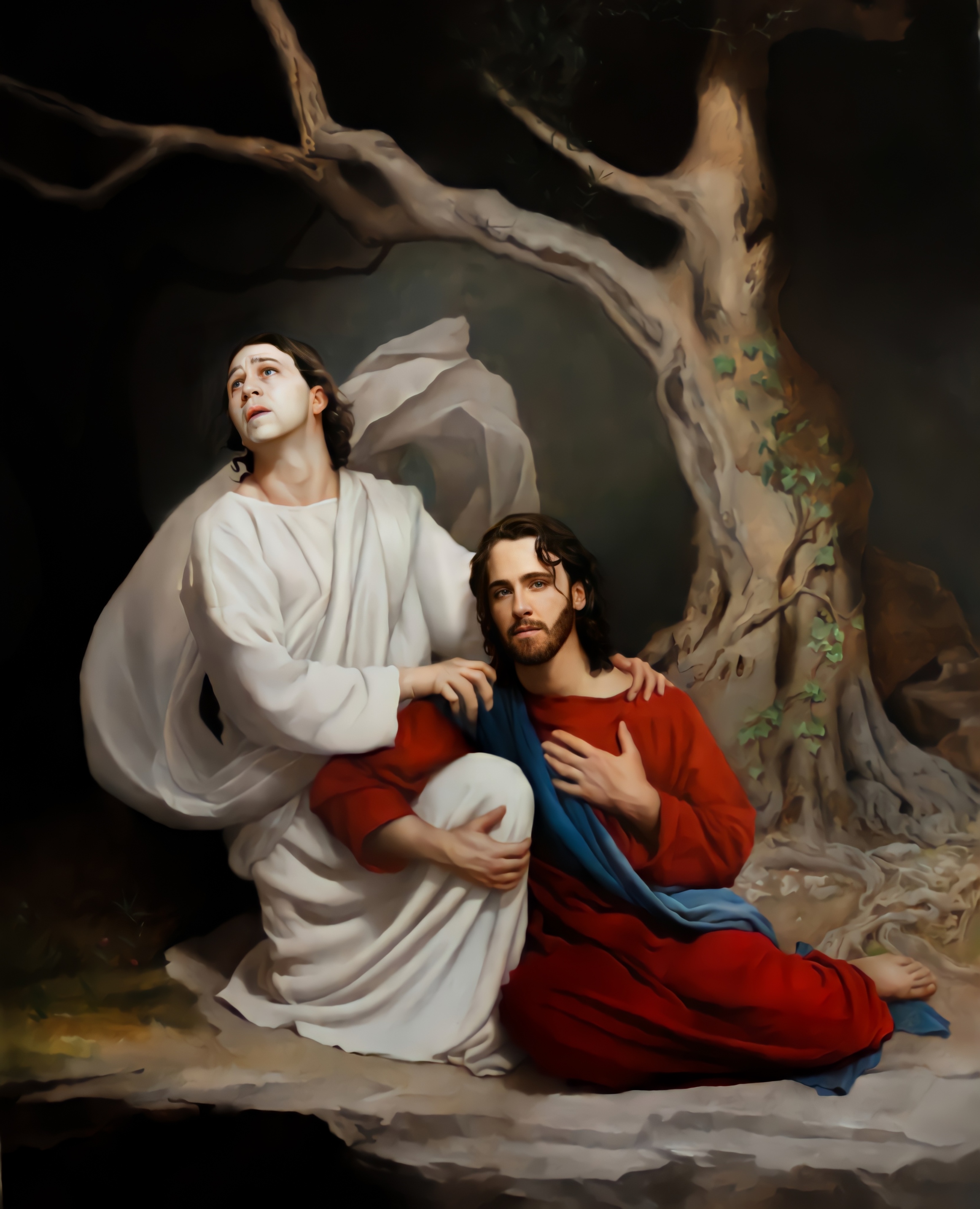 Jesus with Angel at Gethsemane HD