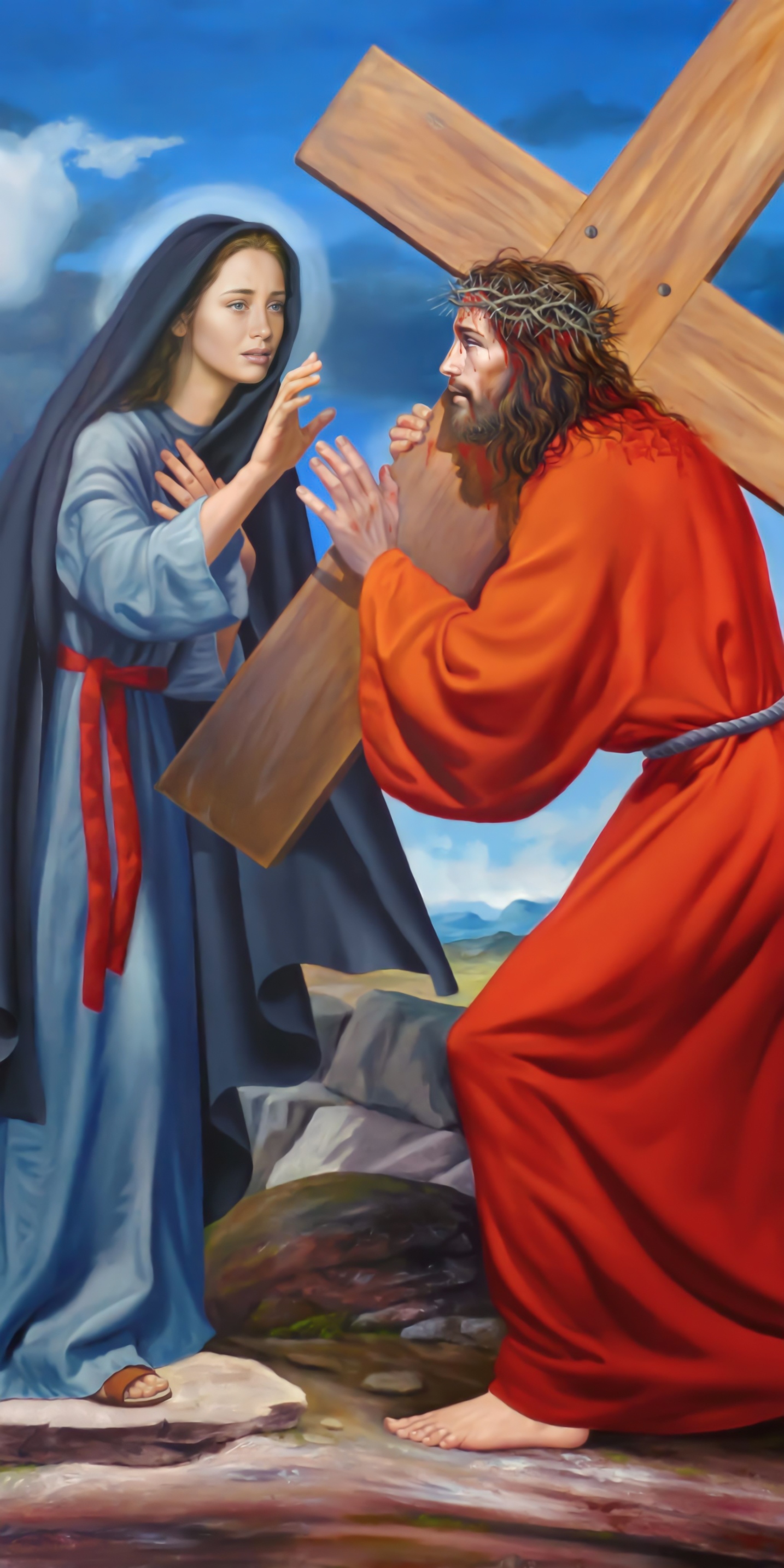 Jesus meets His Mother Mary