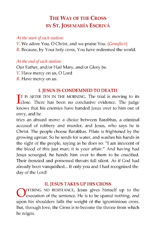 THE WAY OF THE CROSS BY ST. JOSEMARÍA ESCRIVÁ