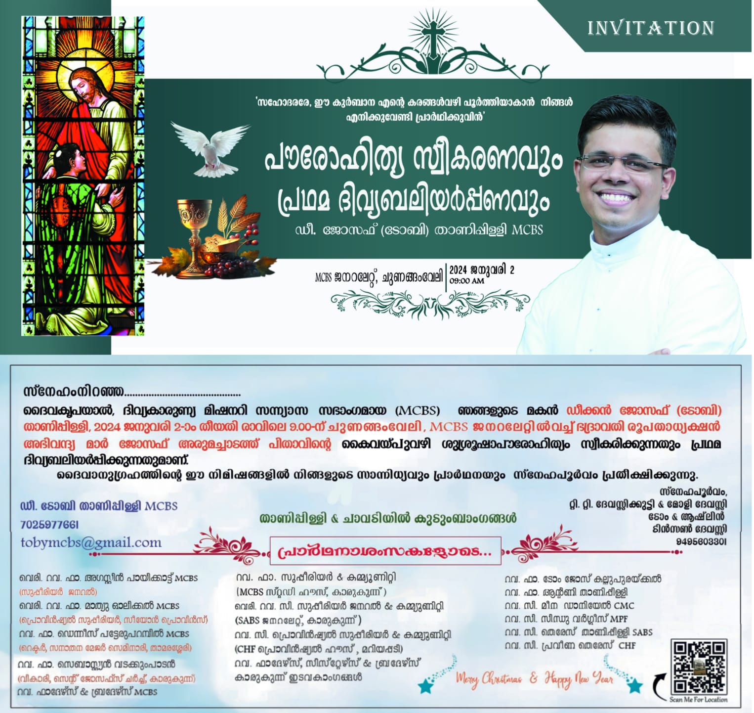 Priestly Ordination of Dn Toby Thanippilly MCBS