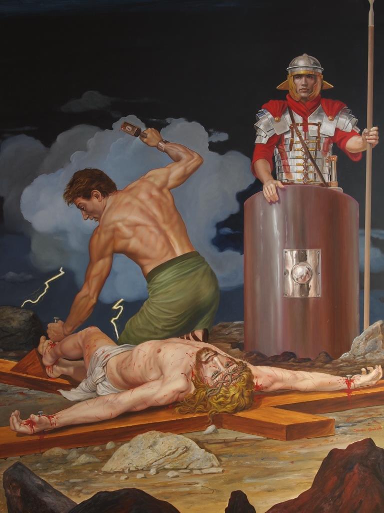 Jesus is nailed to the cross HD