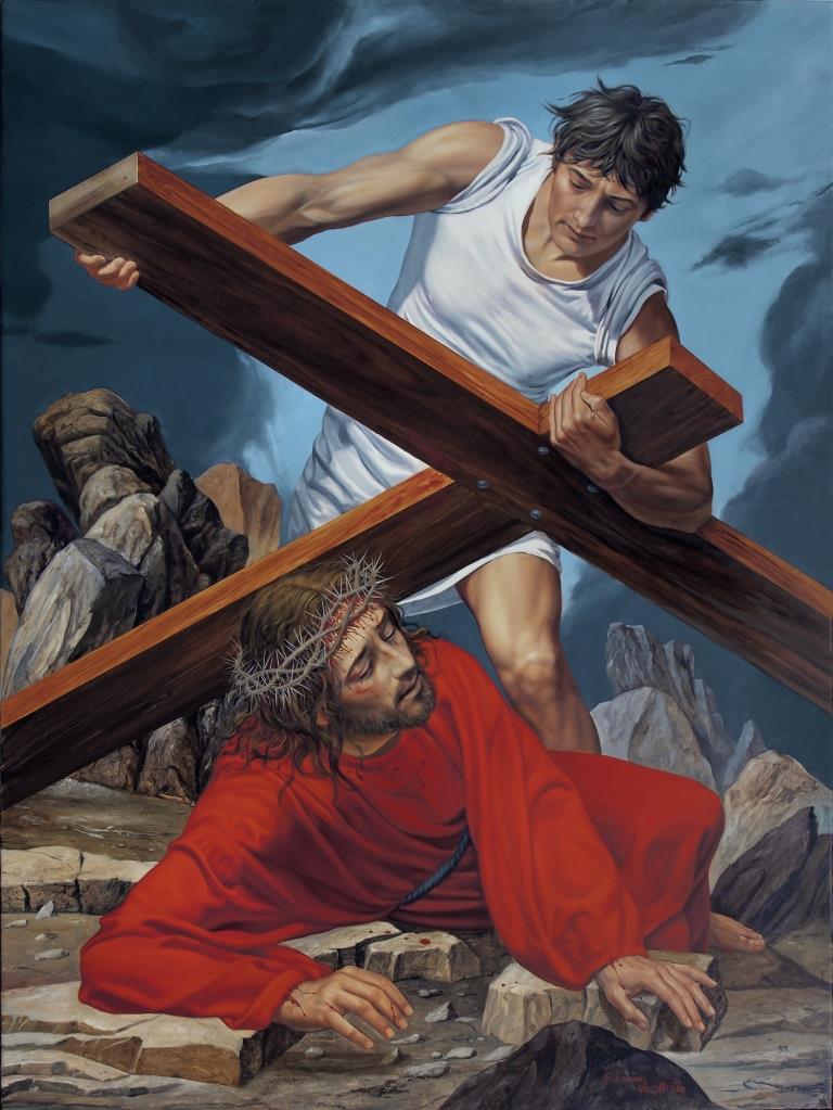 Simon of Cyrene is made to bear the cross HD
