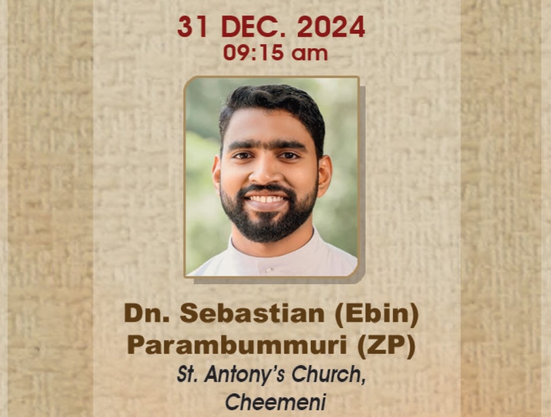 Dn Ebin Parambummuri MCBS | Priestly Ordination | 31 December 2024