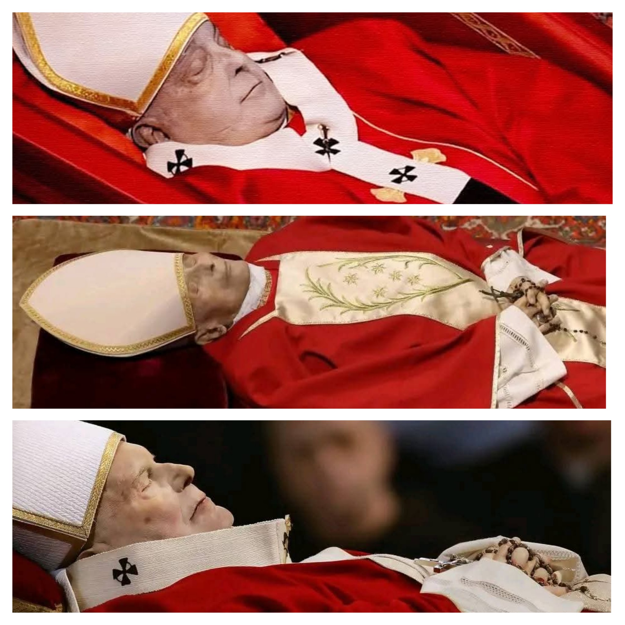 WHY ARE POPES BURIED IN A RED CHASUBLE?