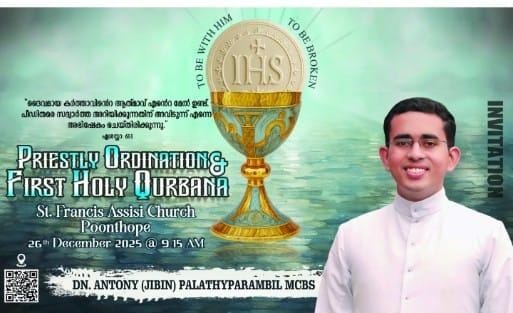 Dn Jibin Palathyparambil MCBS is to be Ordained…