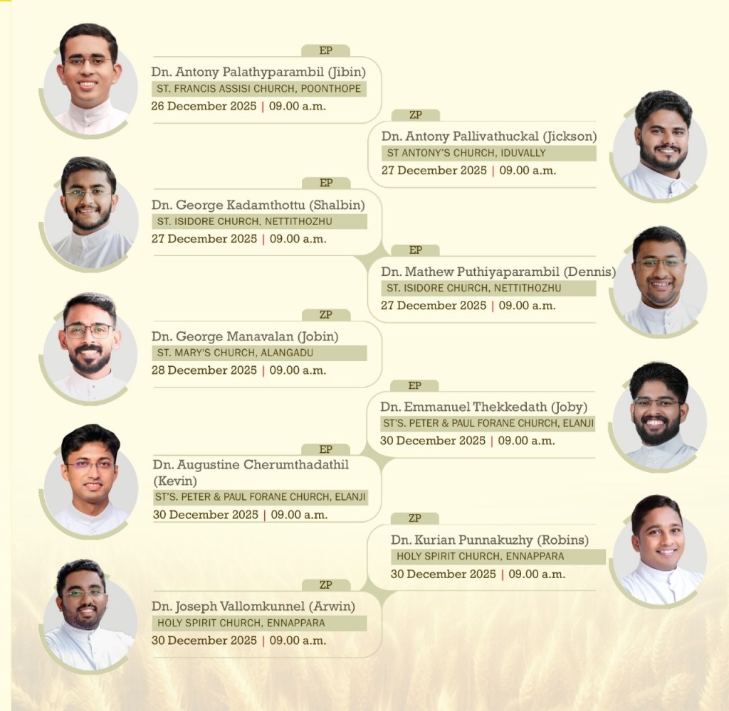 MCBS Announces Ordination Schedule for 2025–26 Batch of Deacons