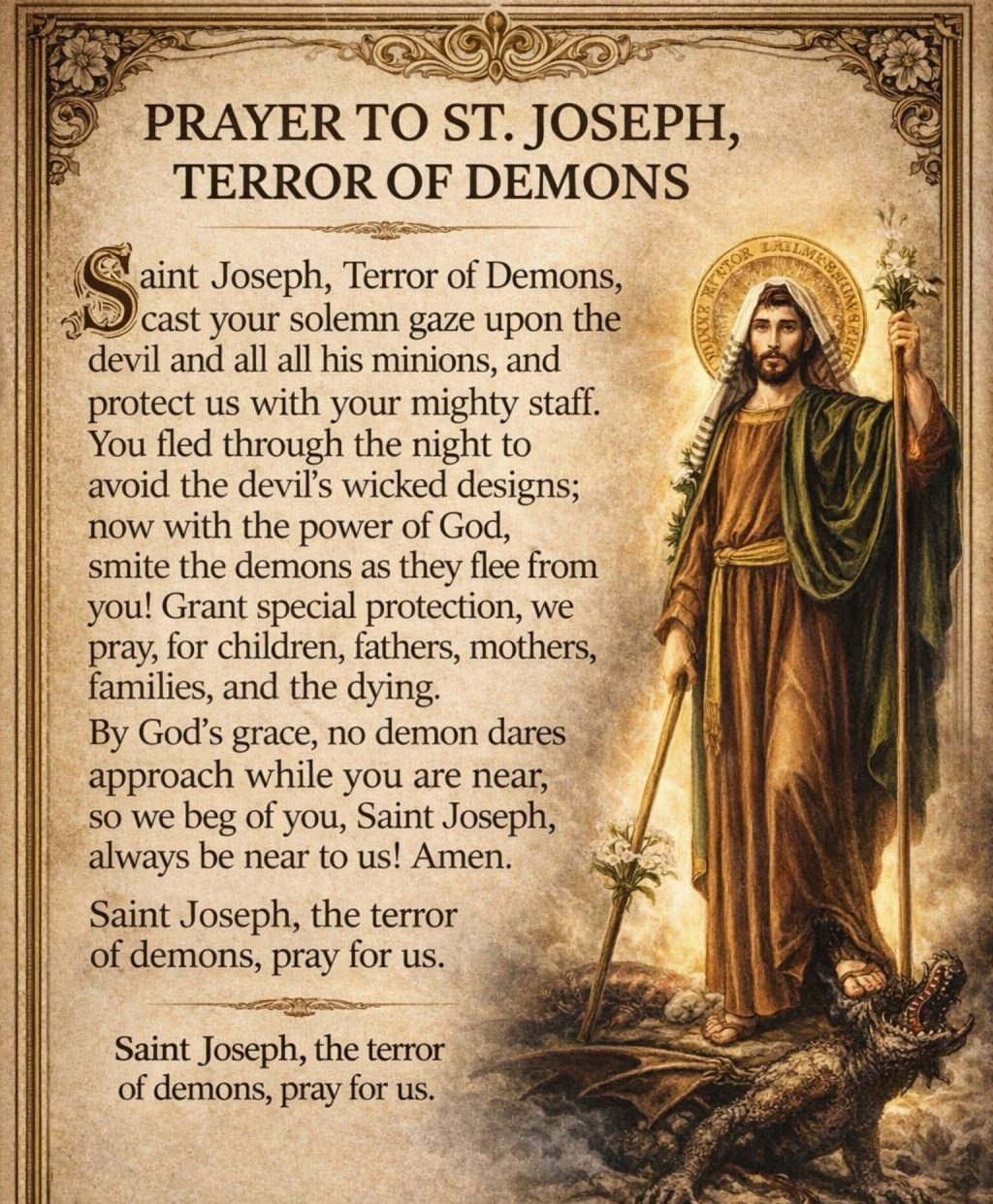 Prayer to St Joseph, Terror of Demons