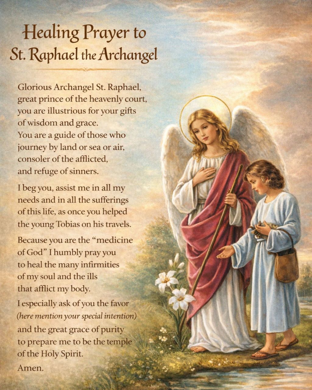 Healing Prayer to St. Raphael the&nbsp;Archangel