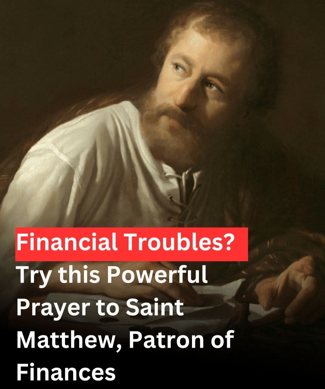 Prayer for the intercession of Saint Matthew during financial distress