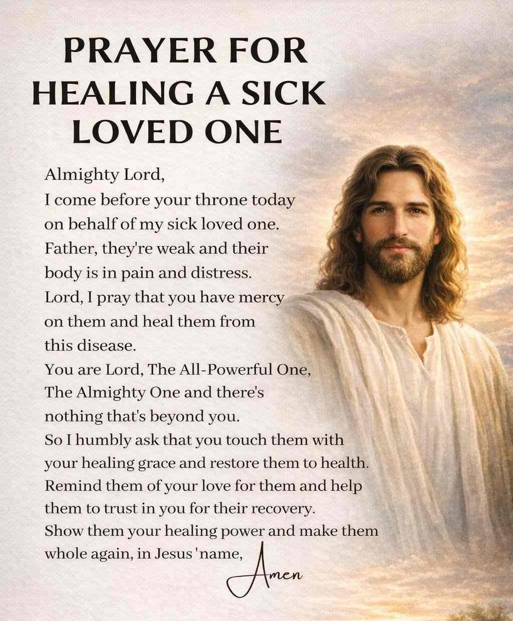Prayer for Healing A Sick Loved One