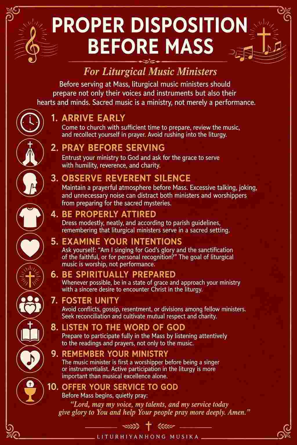 Proper Disposition Before Mass for Liturgical Music Ministers